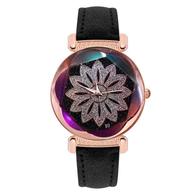 

Women Quartz Magnet Buckle Starry Sky Flower Watch Luxury Ladies Stainless Steel Quartz Watch Lady Wristwatch Decoration