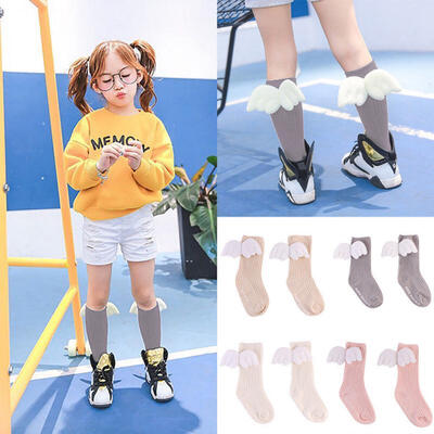 

Boys Girls With Wings For Baby Kids Socks Soft Cotton Toddler Knee High Socks