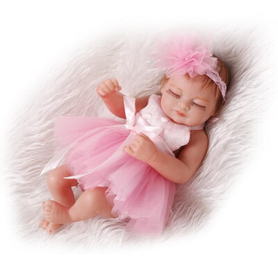 

Reborn Baby Doll Baby Bath Toy Full Silicone Body Eyes Close Sleeping Baby doll With Clothes Hair 10inch 25cm Lifelike Cute Gifts