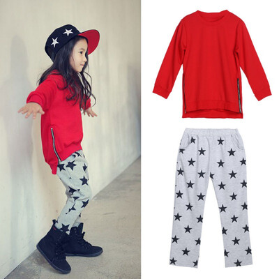 

2pcsSet Childrens Clothing Girls Fashion Long-sleeved T-shirtPants Set 2018 New Autumn Baby Suit Kids Clothes 1-6Y