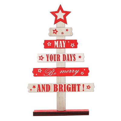 

2020 Cute Mini Wooden Merry Christmas Tree Desk Table Decor Pendants Xmas Tree Ornaments Wood Craft Christmas Party Decor Gifts