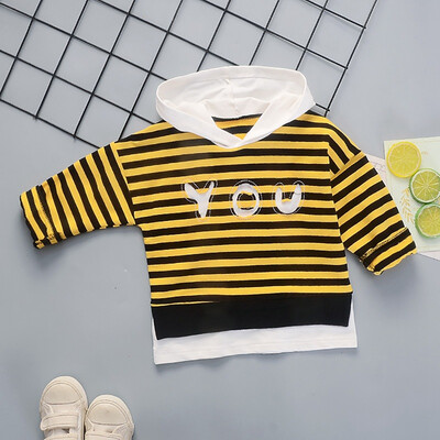 

Autumn Baby Girl Stripe Pattern Long Sleeve Hoodie Sweatshirt Casual Toddler Outerwear