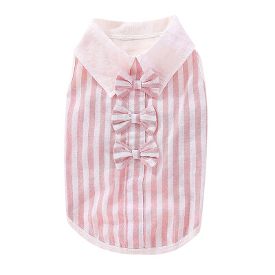 

Pet Dog Summer Sleeveless Striped Bow Shirt Collar Pet Clothes Princess Dress Clothing Accessories for Puppy Decoration