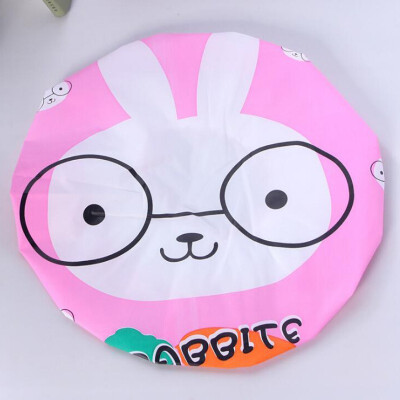 

Cartoon Printed Plastic Reusable Waterproof PVC Shower Cap Elastic Band Hat Cosmetic Care For Bath Kitchen