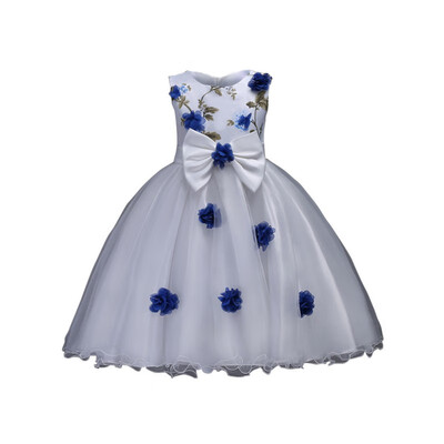 

Dress Childrens Embroidery Flower Sleeveless Princess Dress For Girl 5 Colors Ball Gown Wedding Dress