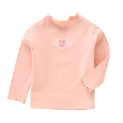 

Soft Childrens Girls Autumn Winter Fashion Casual Love Pattern Embroidery High-collar Long Sleeves Shirt Top