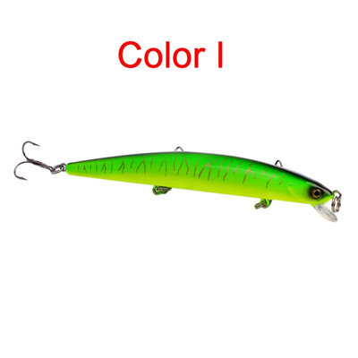 

10 color Fishing Bait Minnow Lures 135g-048oz125cm-492" Fishing Lure 8 Hook Fishing Tackle DW-418
