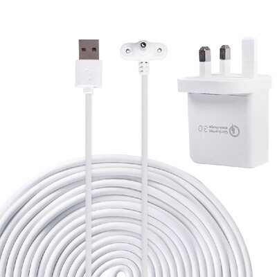 

Weatherproof Outdoor Extension Power Adapter Charger Cable 6m20ft for Ring Spotlight Cam BatteryWhite