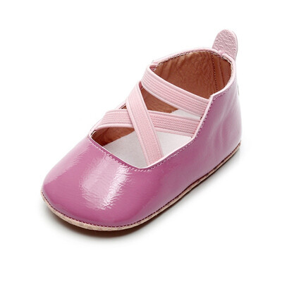

Baby Moccasins Toddler Girls PU Anti-Slip Shoes Newborn Cross Elastic Princess First Walkers Infant Soft Soled Crib Shoes