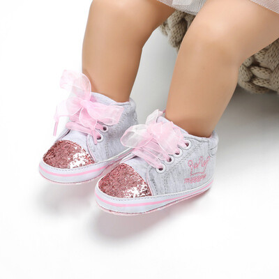 

0-18M Autumn Newborn Princess Shoes Girls Embroidery Floral Infant Soft Mesh Tie Shiny Shoes First Walkers Children New