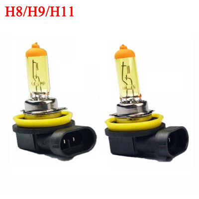 

1 Pair Yellow Light Lamp Automatic Halogen Bulb Universal For 12V Car Vehicle US