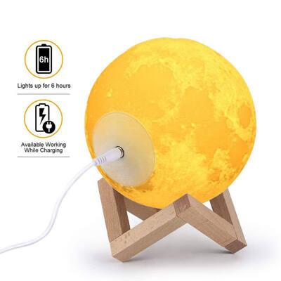 

Moon Lamp Rechargeable 7 Color Change Touch Night Light Lunar Luna Baby Nightlight Christmas Home Decor 8CM10CM12CM15CM