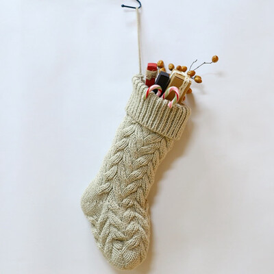 

Knitted Christmas Stockings Decoration High-grade Knitting Christmas Sock Gift Bag Fireplace Xmas Home Decoration Newest