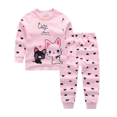 

Baby Sleepwear SetsAutumn Baby Kids Girls Boys Cartoon Print Sleepwear Set Long Sleeve Blouse TopsPants Pajamass