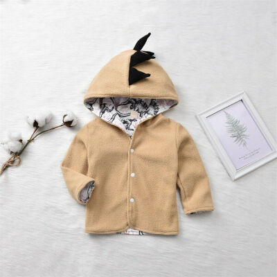 

Kids Girls Boys Hooded Jacket Dinosaur Coat Outerwear Outfits NEW