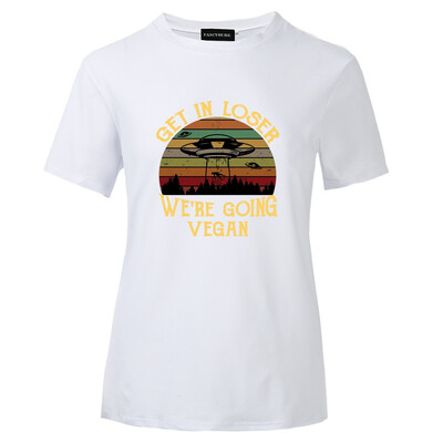 

2019 New Fashion Casual Short Sleeve Round Neck Shirt GetIn Loser Printed Cotton Shirt For Men Women