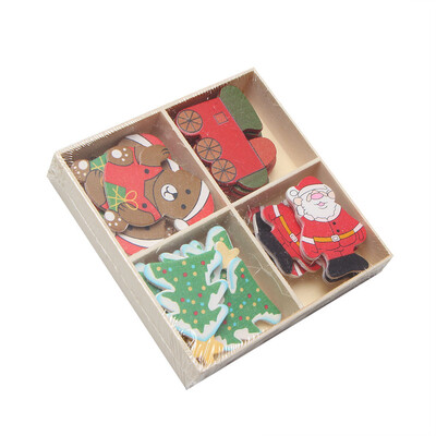 

Toponeto 20pcsbox Christmas Wooden Labels Christmas Closet Window Wall Stickers Decor