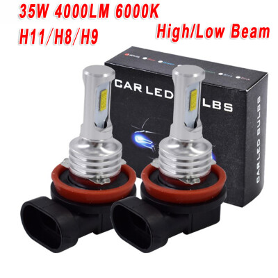 

Upgrade H11 H8 H9 LED Headlights Bulbs Kit HighLow Beam 35W 4000LM 6000K White