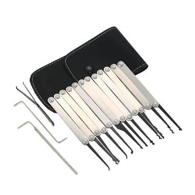 

15 PCS Lock Picking Set Stainless Steel Lock Kit Practice Training Lock Tool for Locksmith Beginners&Professional