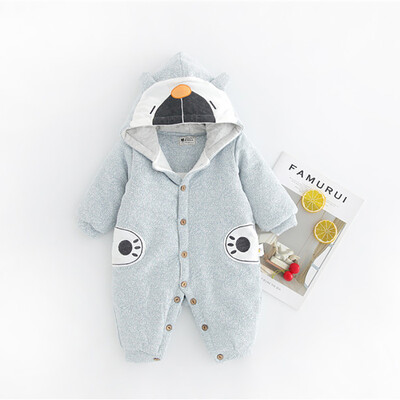 

Baby Infant Rompers Baby Boys Girls Long-Sleeved Rompers Winter Thicken Warm Cartoon Newborn Jumpsuit Baby Toddler Clothes