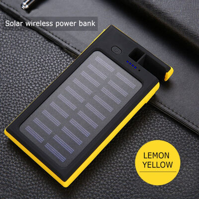 

Solar Charger 20000mAh Portable Outdoor Waterproof Mobile Power Bank Camping External Backup Battery Pack Dual USB Led