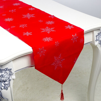 

1PC 35x200cm Christmas Table Runner Mat Tablecloth Christmas Flag Home Party Table Decoration For Christmas Table Runner