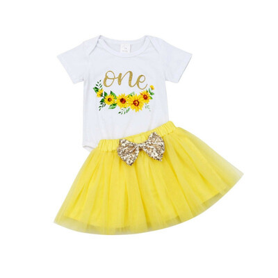 

Fashion Summer Casual Baby Girl Clothes Sets Short Sleeve Blouse Skirt Kit Kids Two-piece Outfit Set