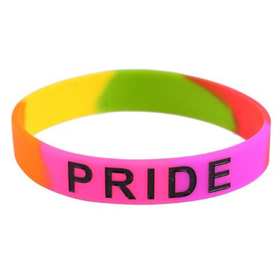 

1 Pcs Gay&Lesbian Pride Rubber Wristband Rainbow Silicone Bracelets Support LGBTQ Cause