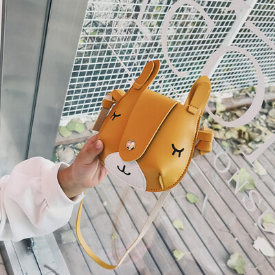 

2019 Cute Baby Kid Girl Princess PU Leather Cross Body Messenger Satchel Bags Cute Animal 3D Kids Coin Purses