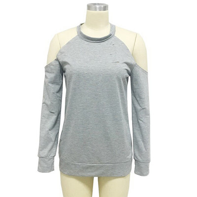 

Women Sexy Round Collar T-shirt Off-shoulder Slim Solid Color Autumn Winter Long Sleeve T-shirt Tops