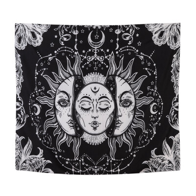 

Wall Hanging Tapestries Moon Star Clouds&Mountains Tapestry Black&White Wall Blanket Wall Art for Bedroom Bohemia Home