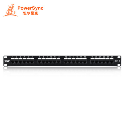 

Baoer Xingke six types of Gigabit 24-port gold-plated version of non-shielded network distribution frame rack cabinet cable black PowerSync APP624R0