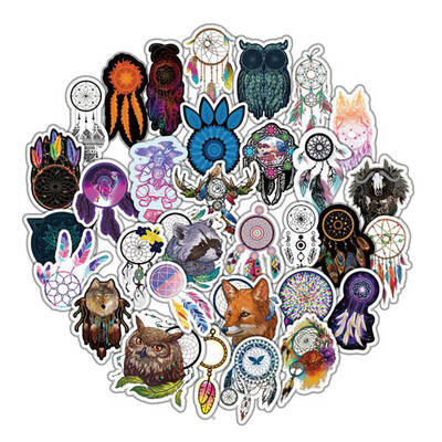 

57pcs pack Temporary Dreamcatcher Stickers For Skateboard Luggage Sticker
