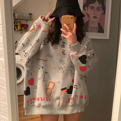 

Pusheen Women Kawaii Hoodie Women Korean Harajuku Cute Sweatshirt Female 90s Cartoon Cute Oversized Kpop Pullover