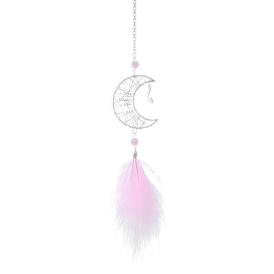 

Gobestart Hollow Star Creative  oon Feather Car Pendant Hand-Wound Car Pendant