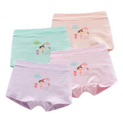 

4pcsset Teenage Underpants Children Cotton Boxer Briefs Young Girls Underwear Cute Children Kids Baby Panties 2-15T