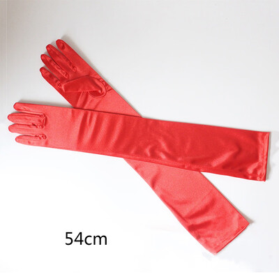 

NEW Stretch Satin Extra Long Gloves Wrist Elbow Evening Party Fancy Costume Red