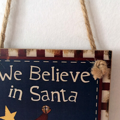 

Gobestart Happy Christmas Wooden Pendant Door Decorations Hanging Party Decoration