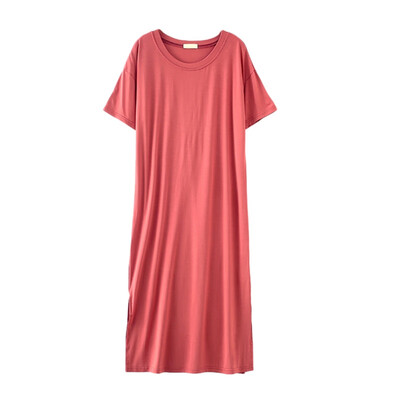 

Dress For Pregnant Women Loose Modal Nightdress Solid Color O-neck Half Sleeve Dress Large Size Fat MM Nightdress