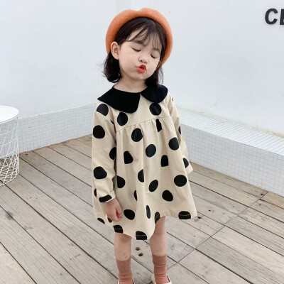 

2019 New Autumn Girl Dress Cotton Long Sleeve Children Dresses Polka Dot Kids Dresses for Girls Fashion Girls Clothing