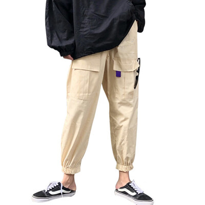 

Spring Harajuku Streetwear Ladies Pants Women Men Casual Solid Big Pocket Pants High Waist Loose Trousers pantalones mujer