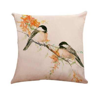 

〖Follure〗Bird Tree Cotton Linen Pillow Case Cushion Cover Waist Cover Home Decor