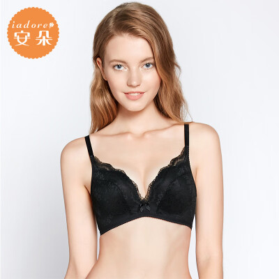 

An Lifangs Anduo sexy lace underwear without steel ring bra closed the breast bra HB0131U black BLK 80B