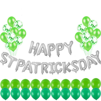 

Tailored St Patricks Day Latex And Foil Balloons Kit Round Balloon Decor Happy Stpatrick