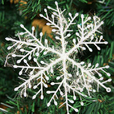 

30PCS White Snowflake Christmas Ornaments Holiday Festival Party Home Decor Decoration Navidad New Year Gift