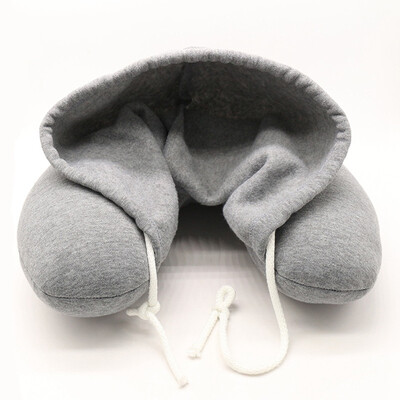 

Travel Hooded Pillow Cushion Car Office Airplane Head Rest Neck Support U-Shaped