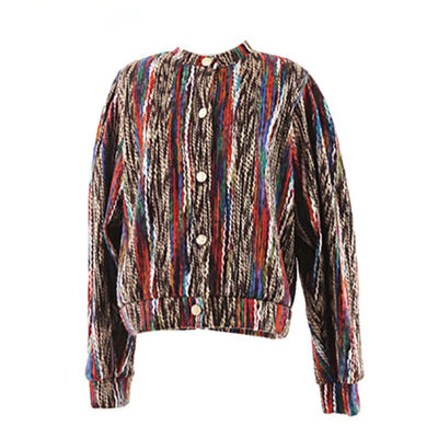 

New Women Autumn Winter Loose Winter Single-breasted Round Neck Casual Long Sleeve Warm Color Cashmere Wool Color texture Coat