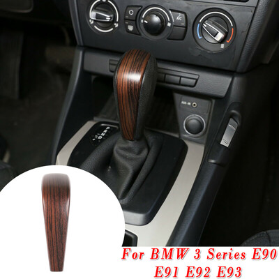 

1pc Car Gear Shift Knob Sticker Pine Wood Style For BMW 3 Series E90 E91 E92 E93