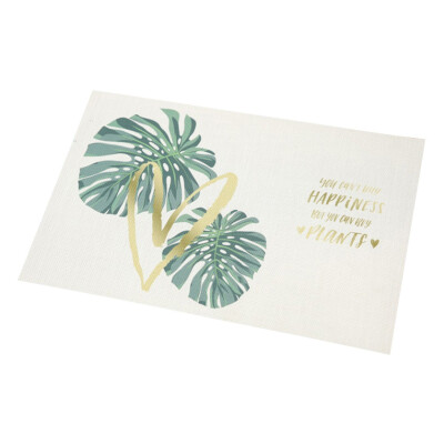 

Table Mats Nordic Dining Mats Heat Resistant Kitchen Tablemats Creative Plant Printing Western Style