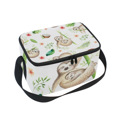 

ALAZA Lunch Box Insulated Baby Animals Sloth Lunch Bag Large Cooler Tote Bagfor Men Women